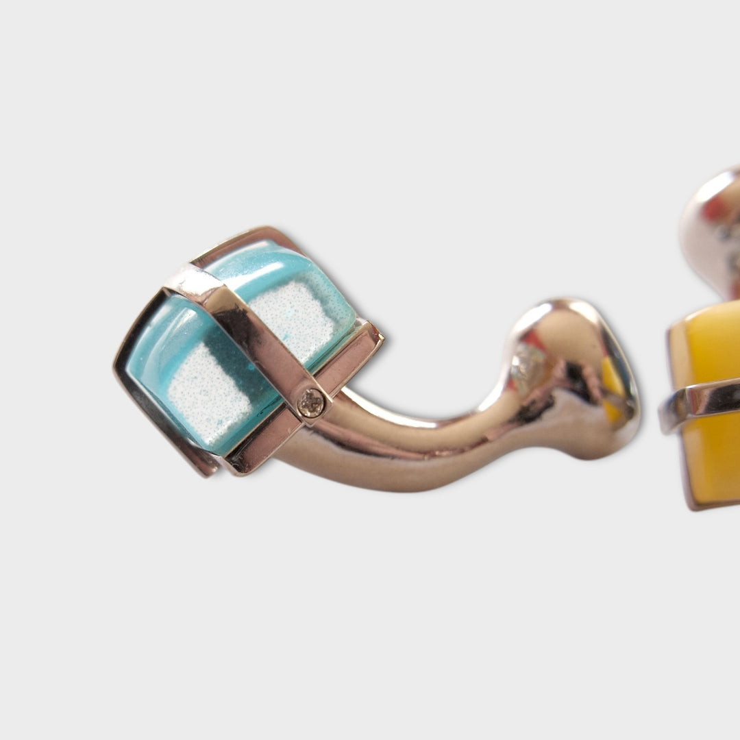 Sky Yellow Cat Eye Cufflinks