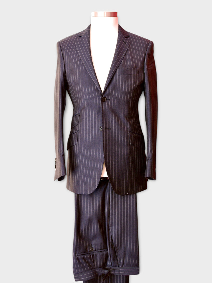 Steel Blue Pinstripe Suit