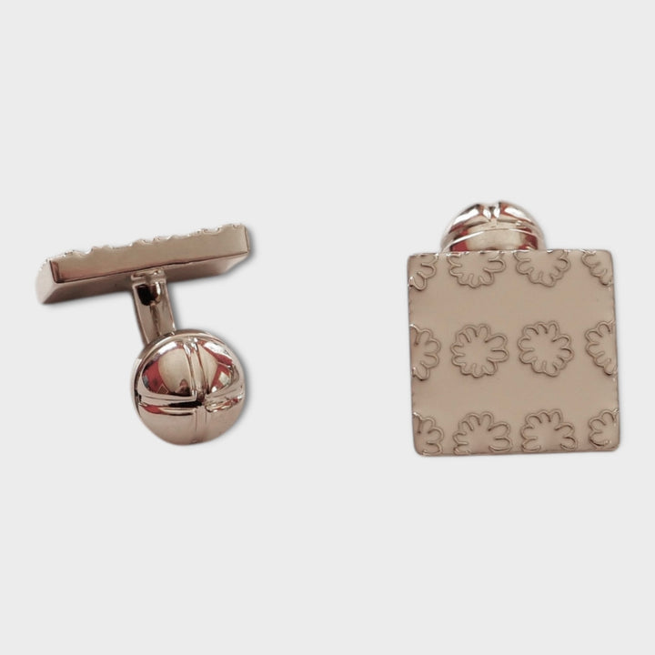 White Flower Square Cufflink