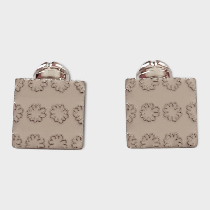 White Flower Square Cufflink