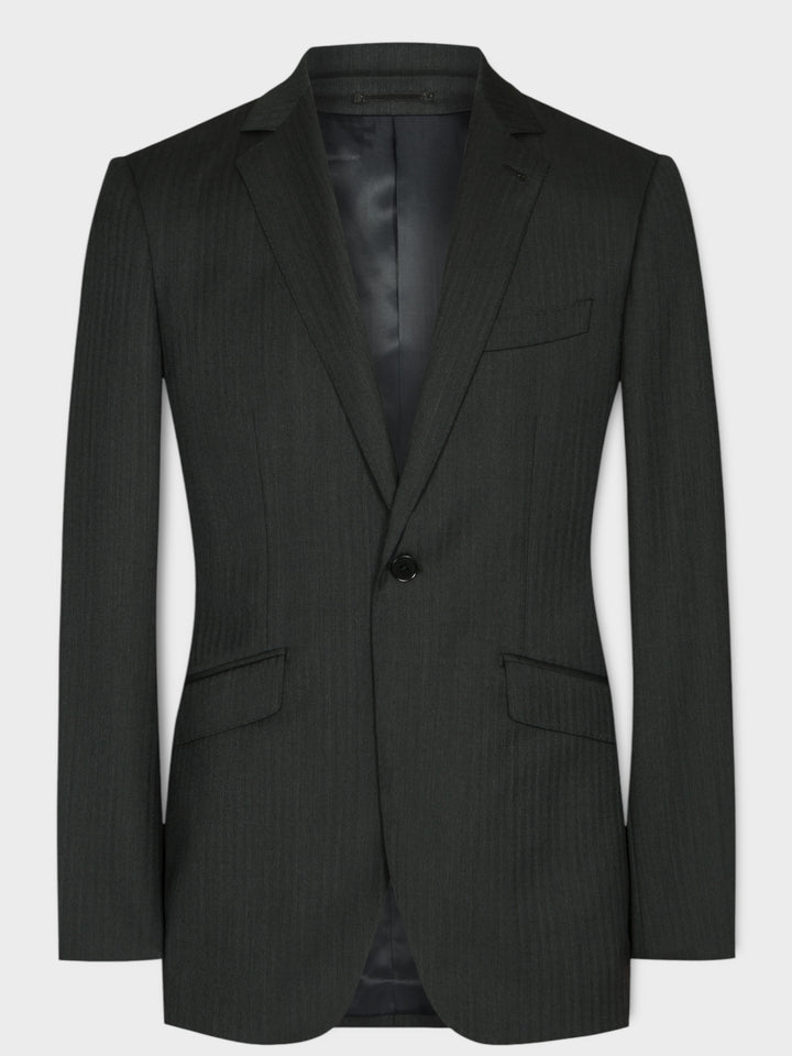 Costume Gris Anthracite à Chevrons