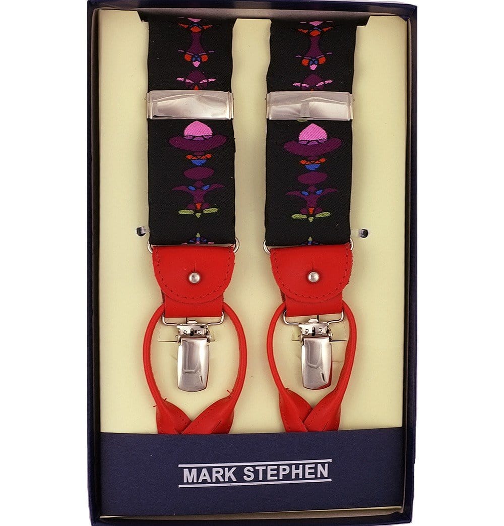 Black Art Nouveau Braces-Mark Marengo Savile Row