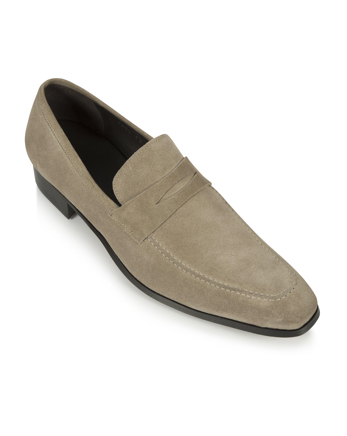 Beige Suede Hand-Stitched Penny Loafer