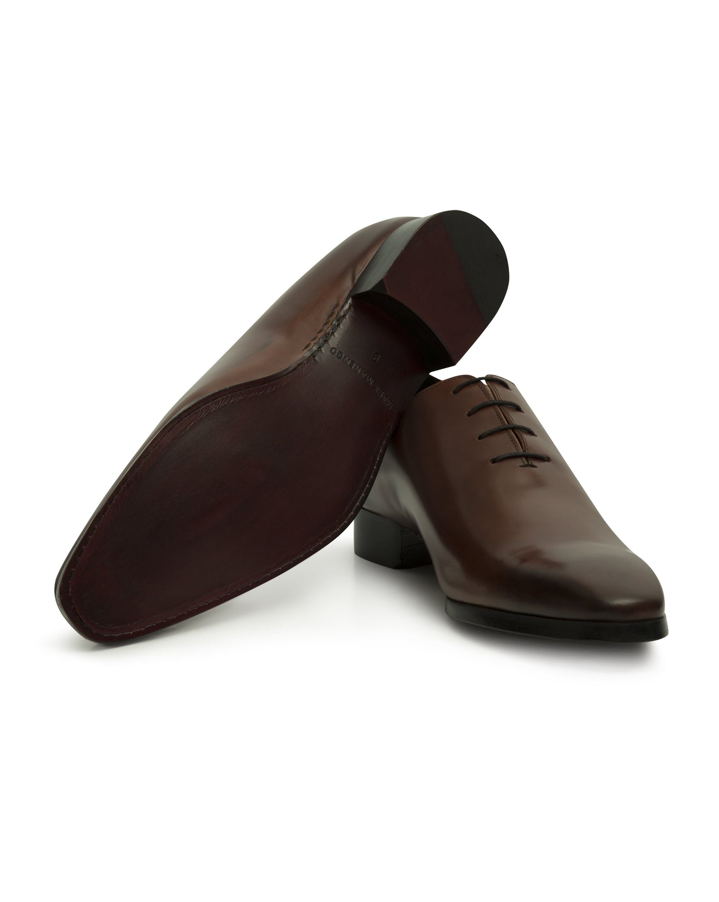 Dark Burgundy Hand-Stitched Wholecut Shoes