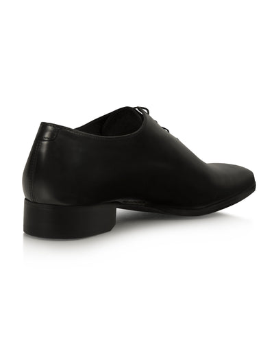 Black Hand-Stitched Wholecut Shoes