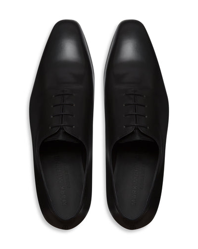 Black Hand-Stitched Wholecut Shoes
