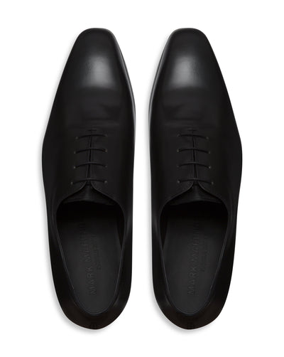 Black Hand-Stitched Wholecut Shoes