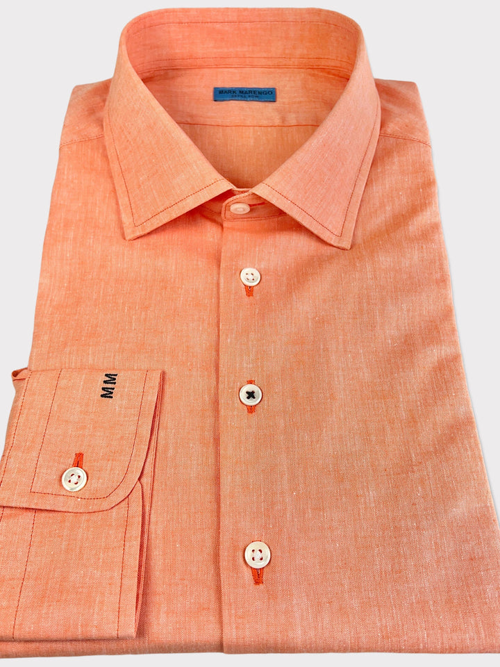 Light Orange Linen Cotton Shirt