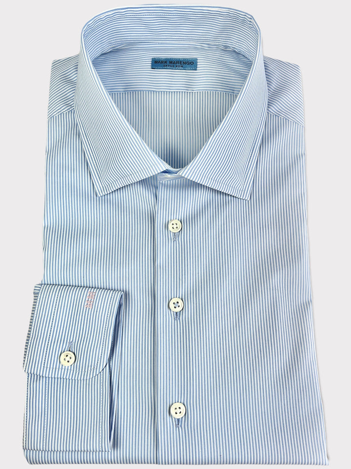 Chemise à rayures stretch bleu clair 