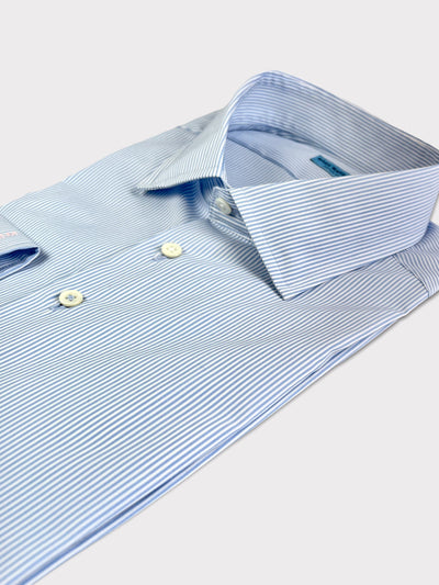 Chemise à rayures stretch bleu clair 