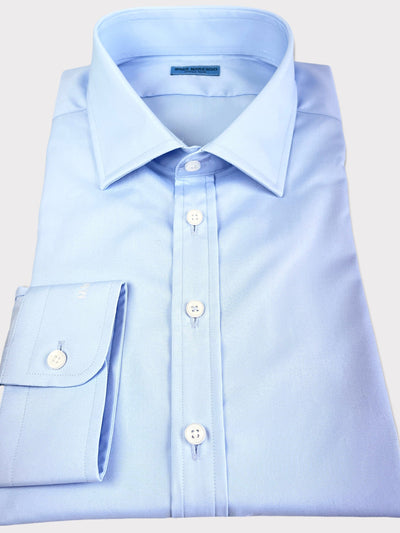 Light Blue Fine Poplin Travel Shirt