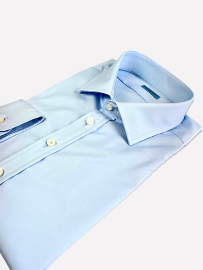 Light Blue Fine Poplin Travel Shirt