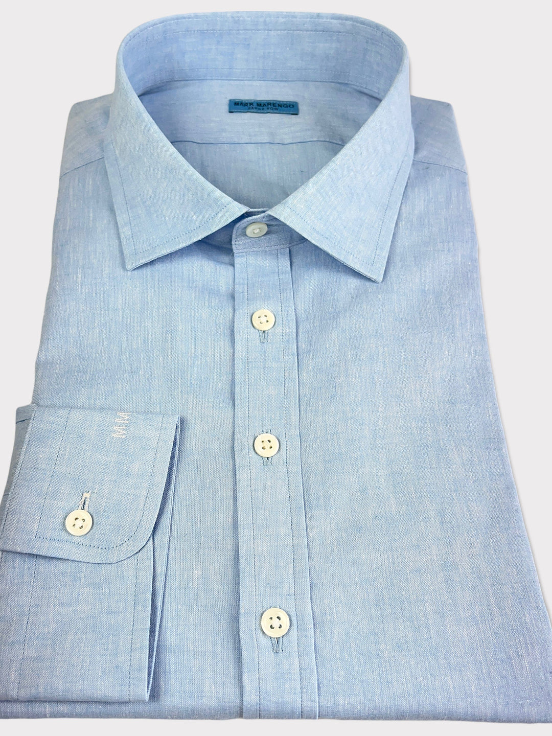 Chemise Bleu Clair en Lin et Coton 