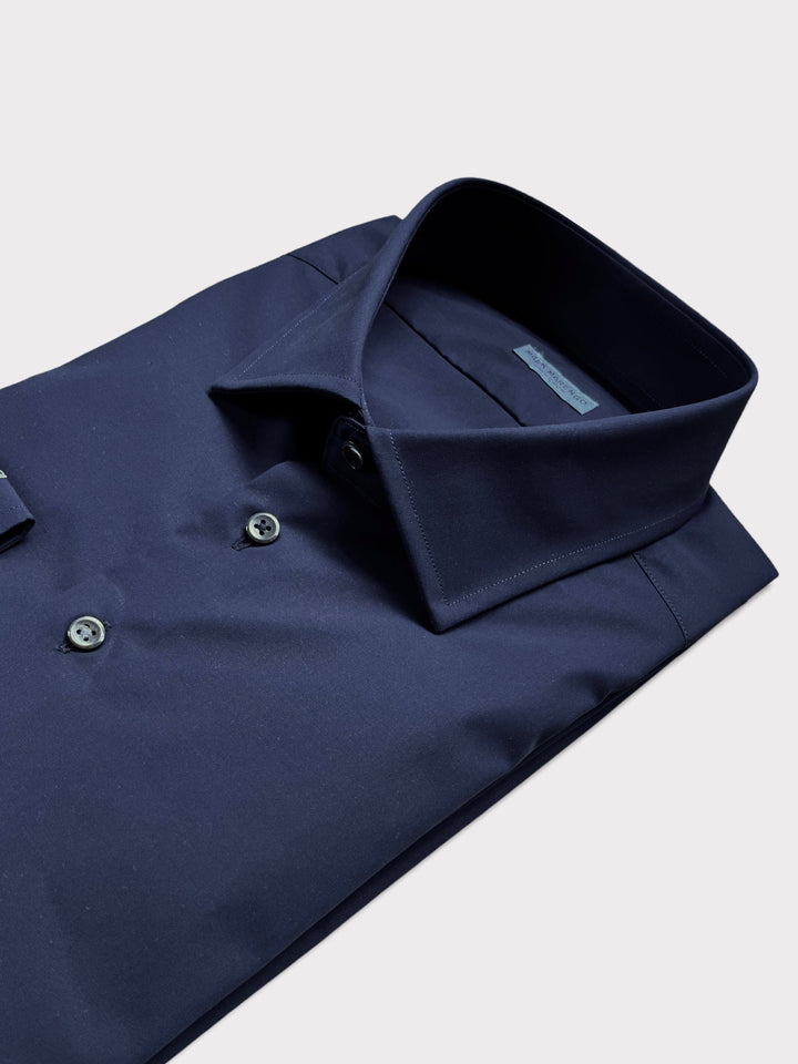 Navy Stretch Poplin Shirt