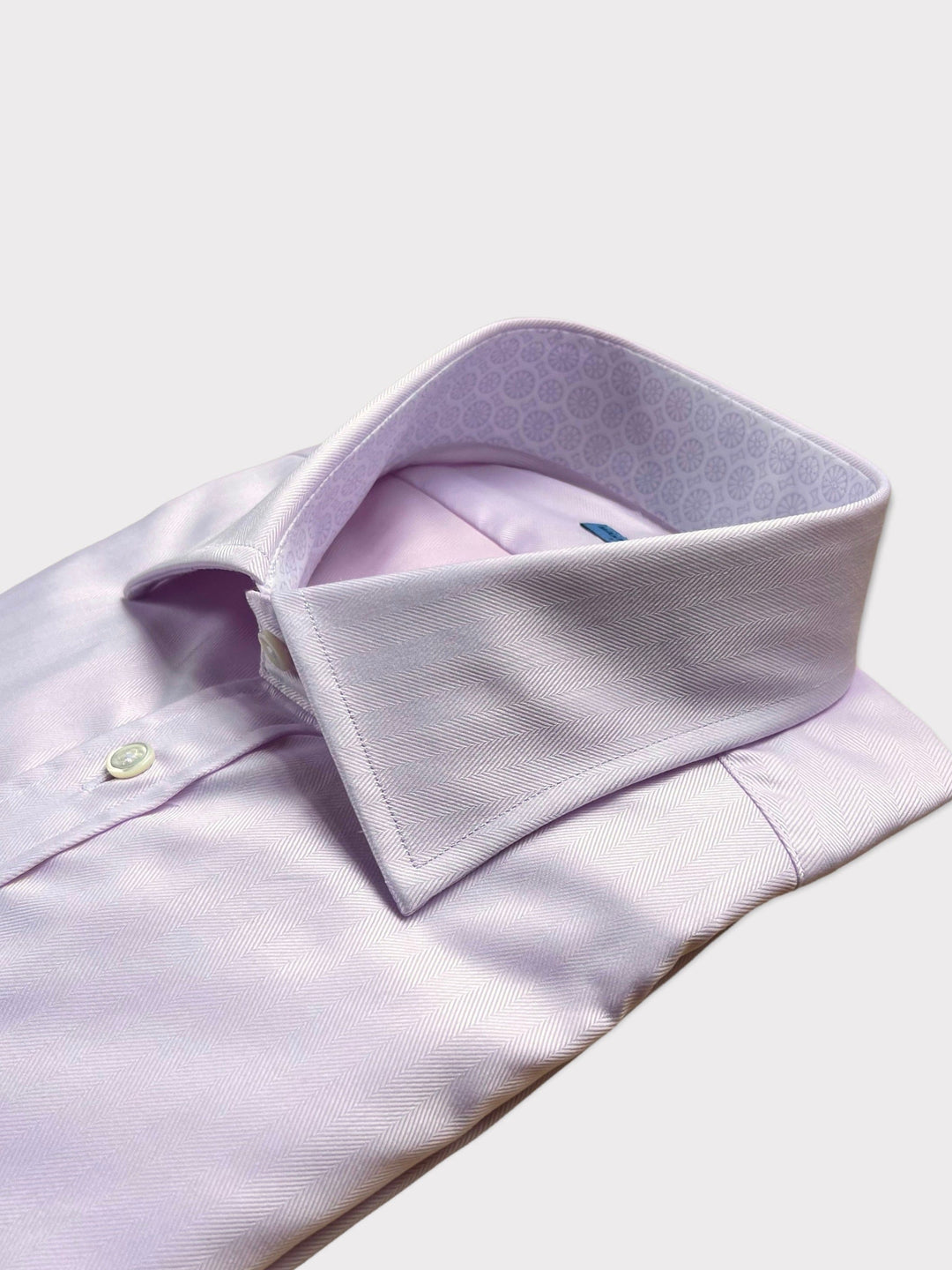 Light Pink Stretch Herringbone Shirt