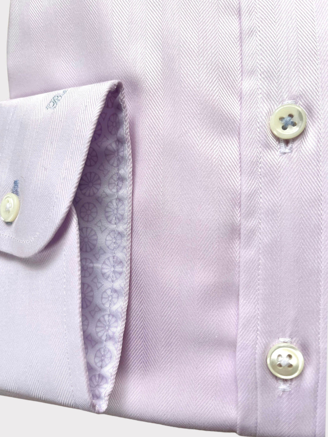 Light Pink Stretch Herringbone Shirt