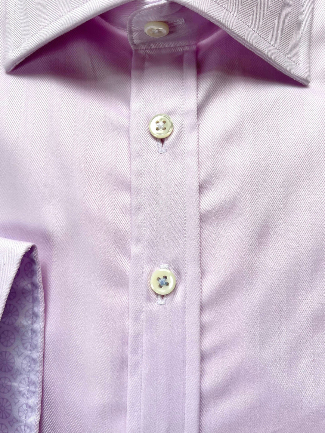 Light Pink Stretch Herringbone Shirt