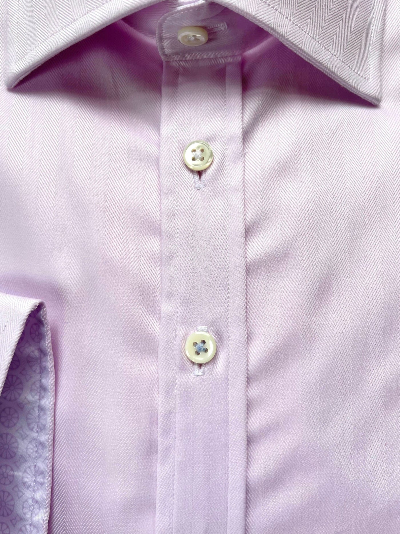 Light Pink Stretch Herringbone Shirt