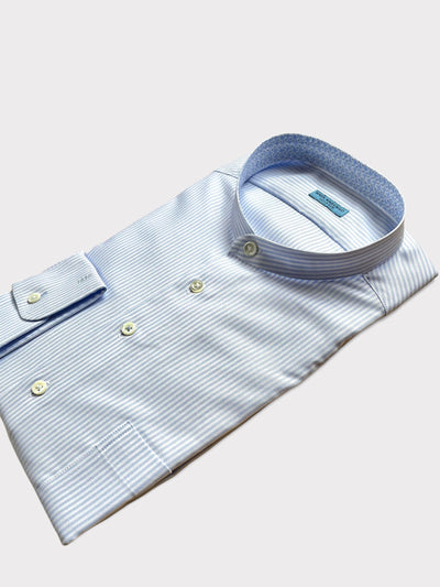 White Pale Blue Stripe Shirt