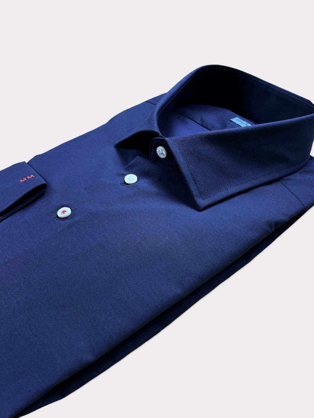 Chemise stretch en sergé bleu marine 