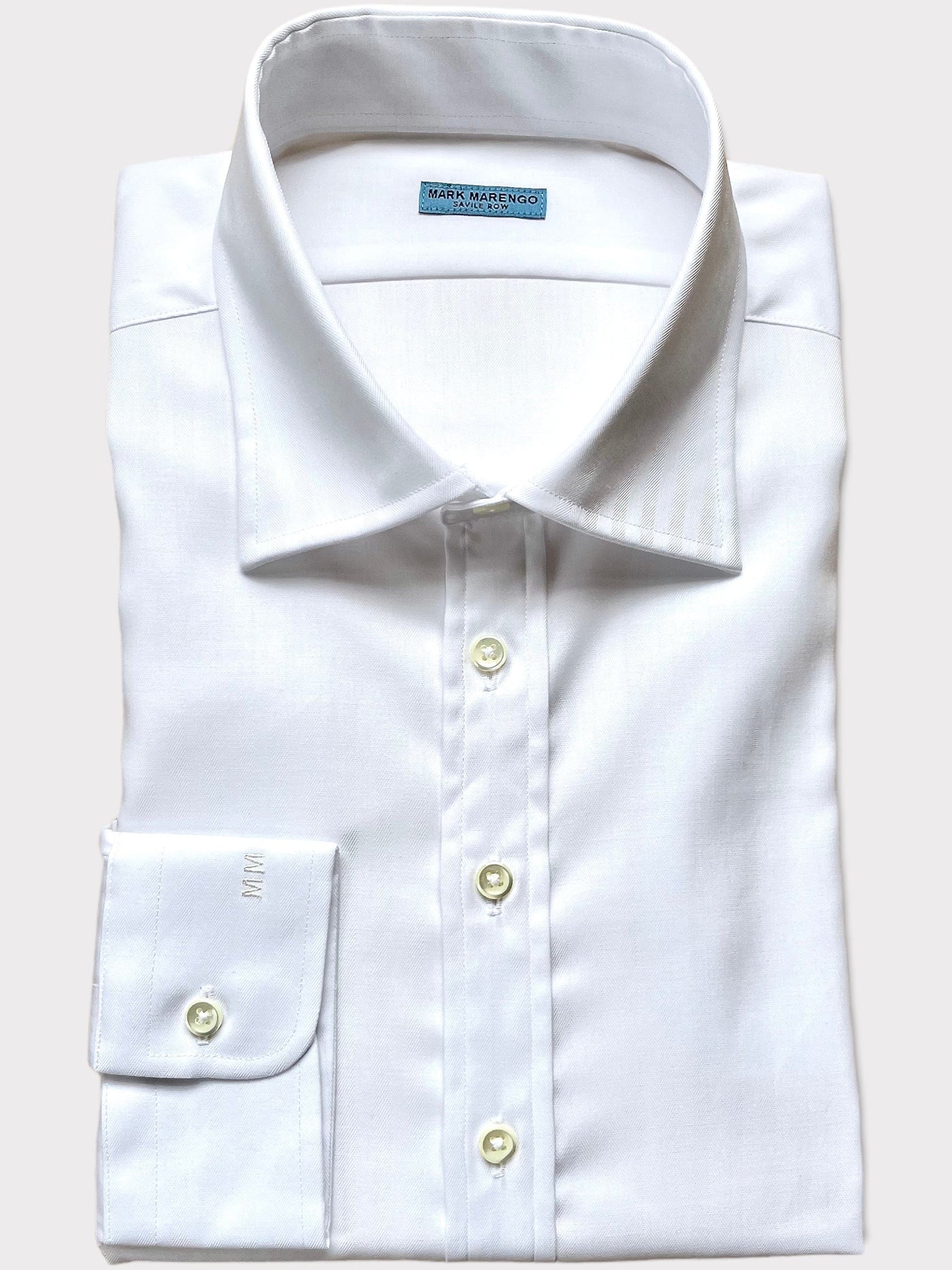 White Herringbone Shirt