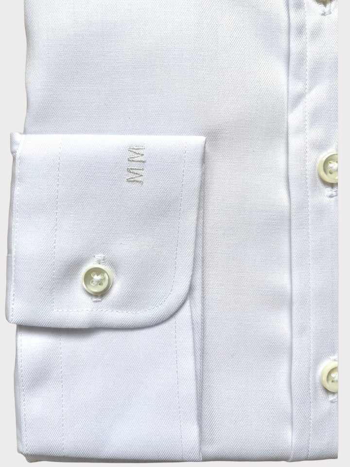 White Herringbone Shirt