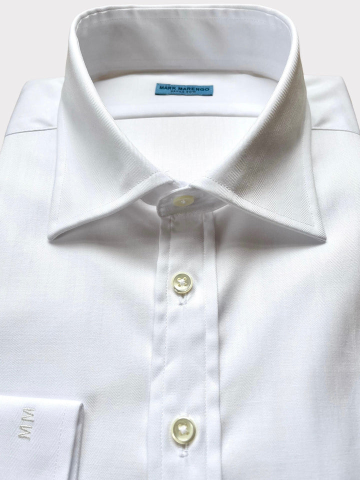 White Herringbone Shirt