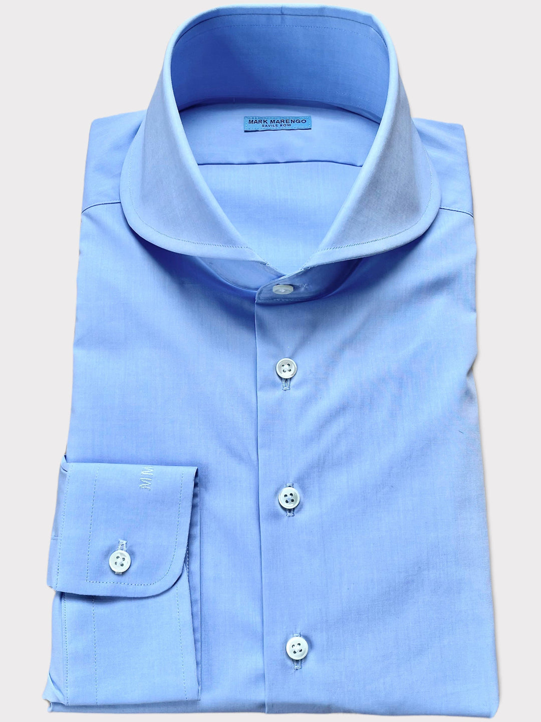 Chemise en popeline stretch bleu clair