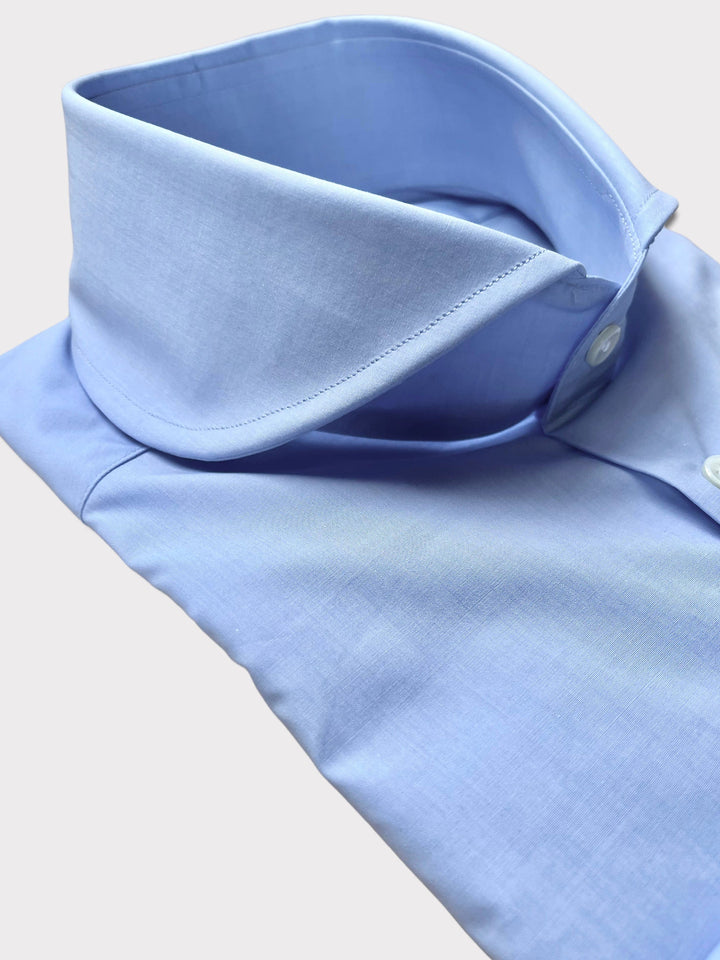 Chemise en popeline stretch bleu clair