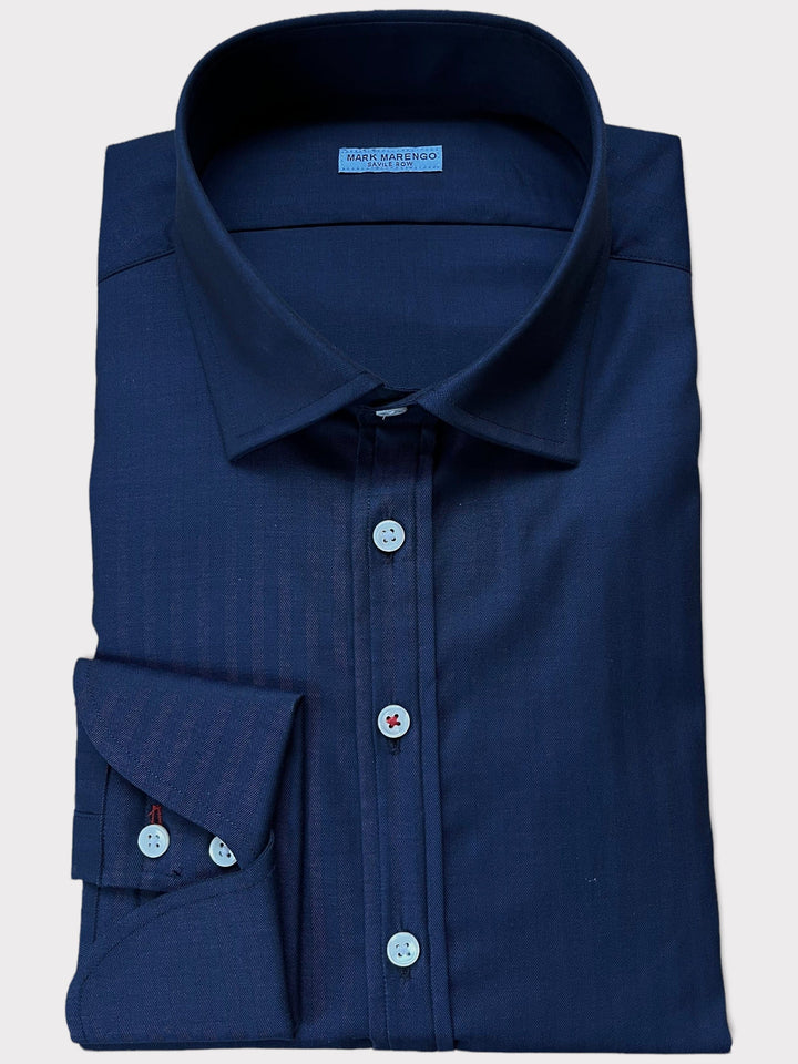 Navy Herringbone Shirt