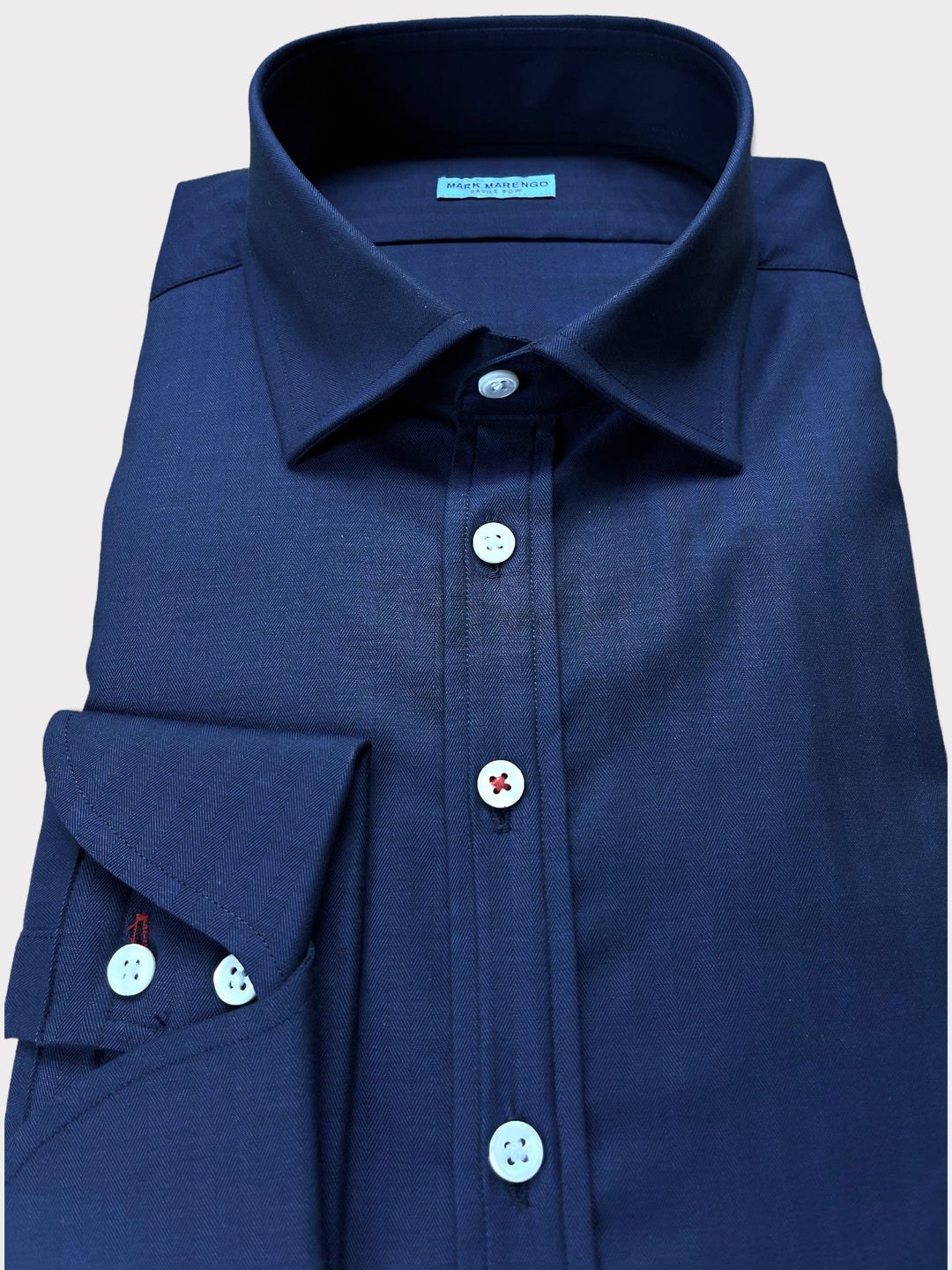 Navy Herringbone Shirt