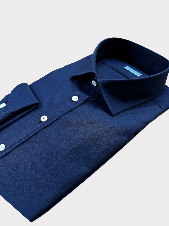 Navy Herringbone Shirt