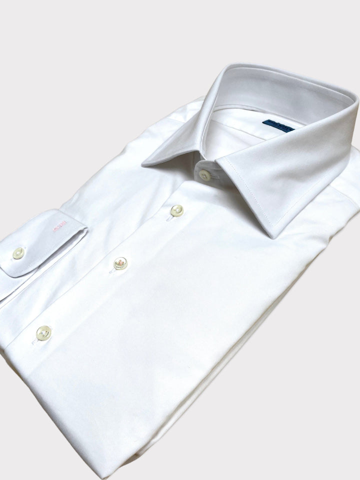 White Stretch Twill Shirt