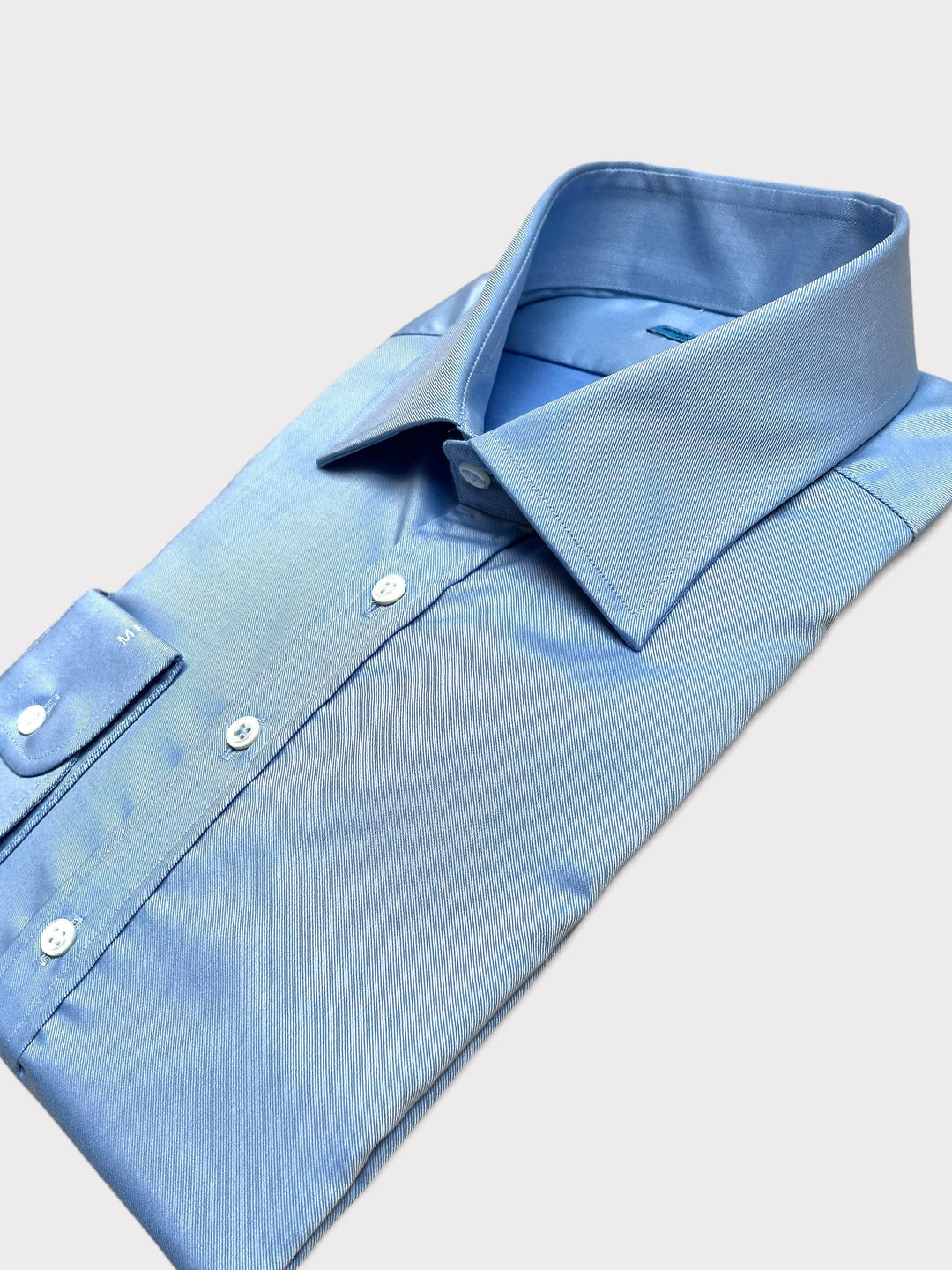 Chemise en sergé stretch bleu clair 