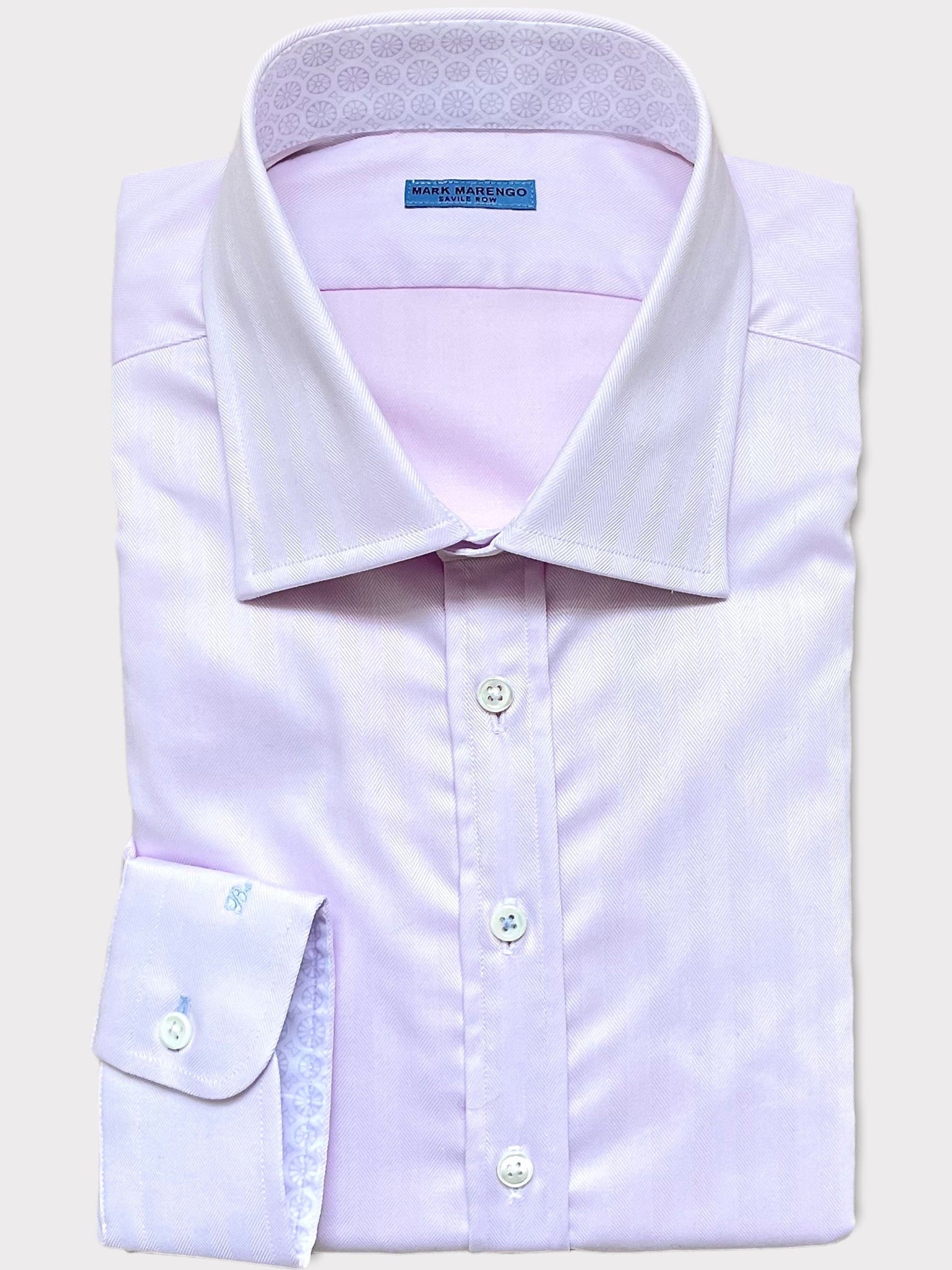 Light Pink Stretch Herringbone Shirt