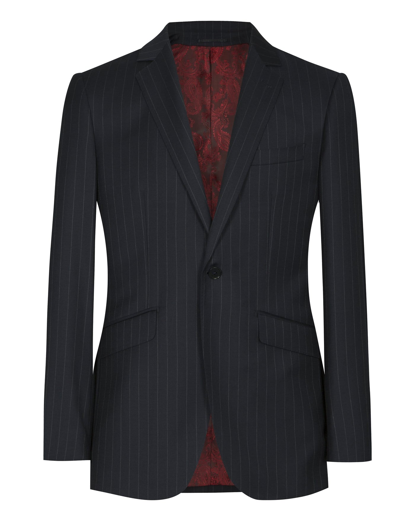 Navy Wide Pinstripe Suit - Mark marengo
