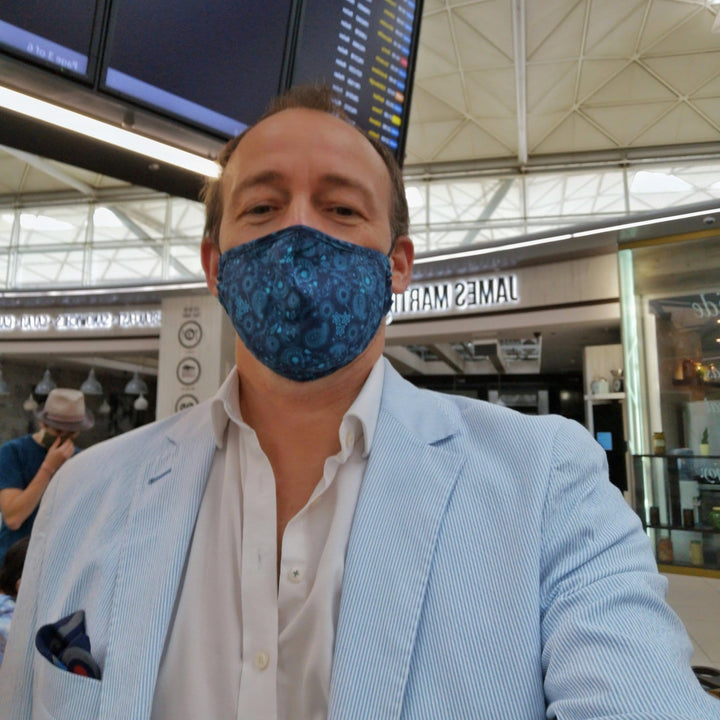 Blue Wave Face Mask - MARK STEPHEN