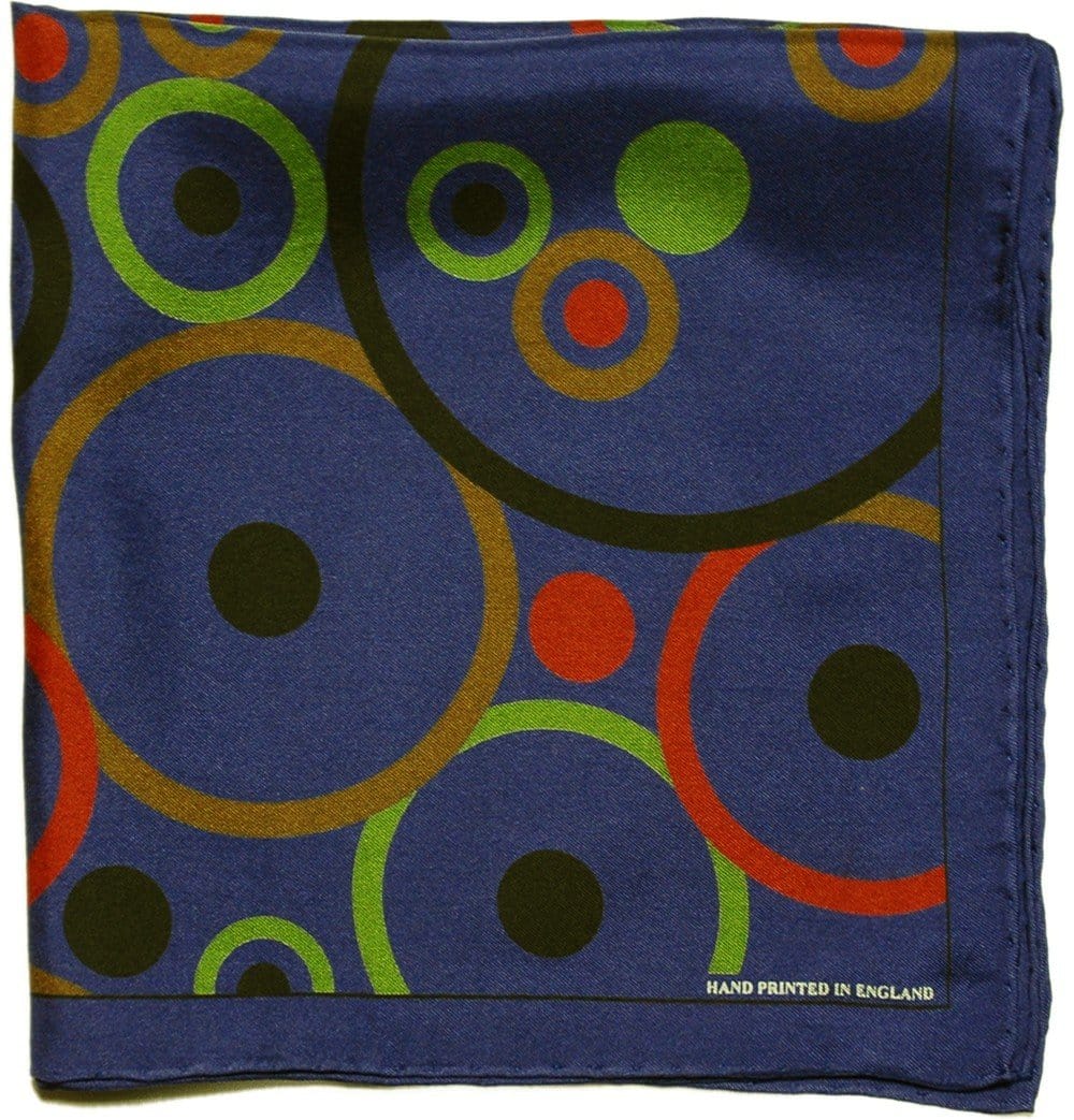 Blue Pocket Square - Concentric Circles - Mark marengo